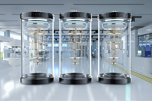 Quantum computer machines in shield capsules at laboratory
